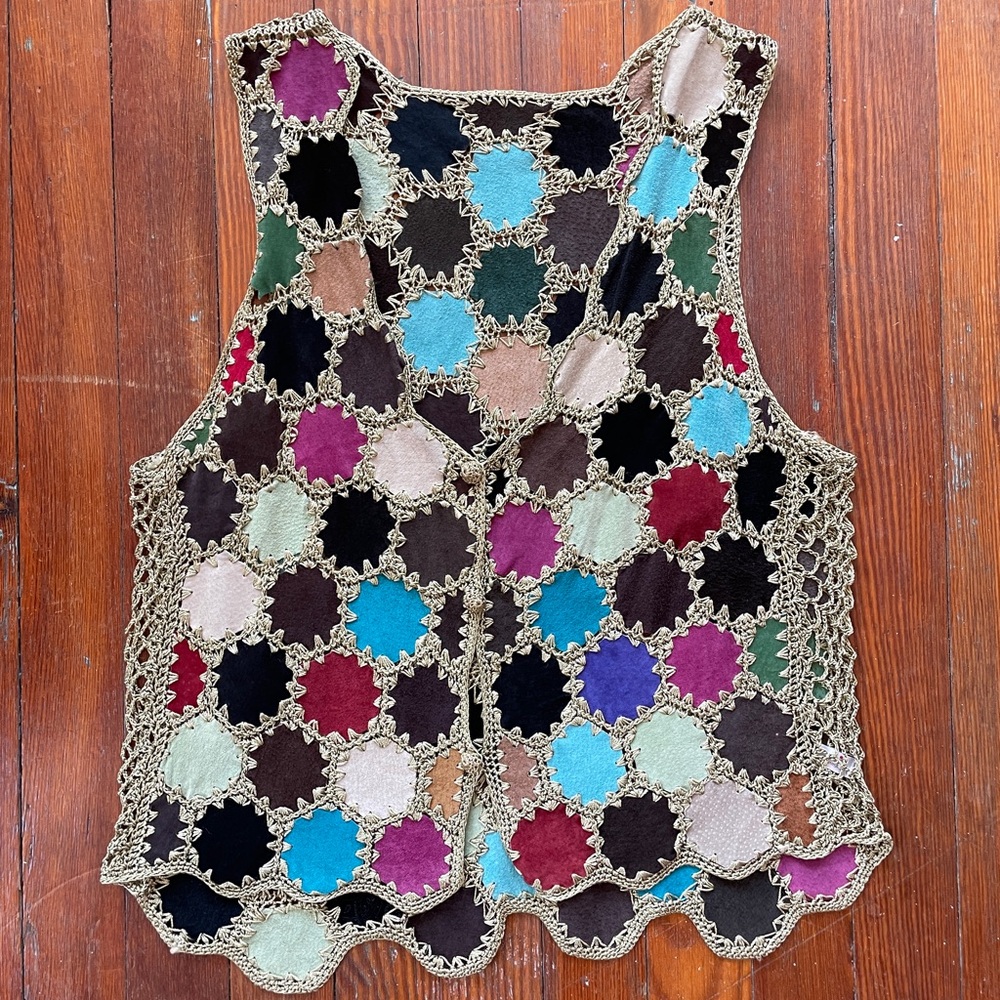 Vintage-Style Crochet Patchwork Vest